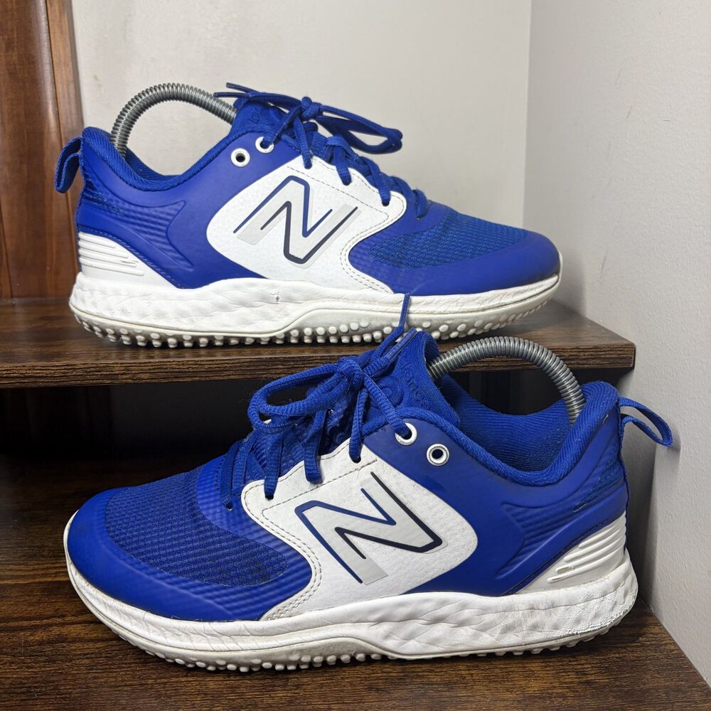 New Balance T3000TB5 Turf Baseball Shoes Blue White Mens 6.5